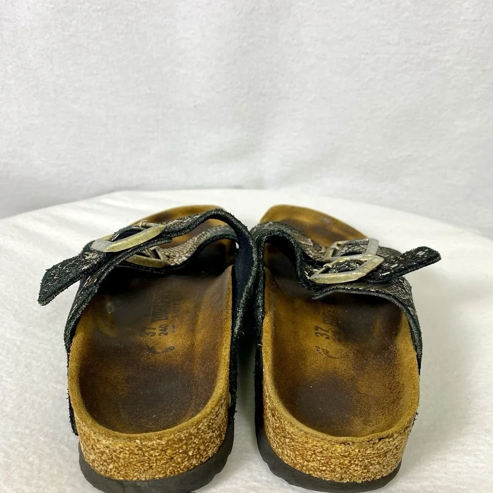 Birkenstock Arizona Womens 37 Sandals Soft Footbed Buckle Cork Preppy Beach Boho